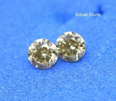 Natürliche Umgebung Diamant Lose 3 Mm Rund 0,28 Ct Champagner /SI2 Grad 2 Stk