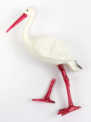 Vintage 7'' Stork Celluloid Plastic Figure Made in Japan Baby Shower Cake Topper