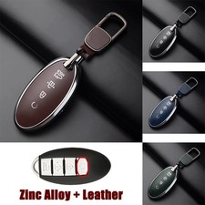 Funda protectora de cuero para llave de coche de aleación de zinc para Nissan Titan Sentra Rogue Altima Versa
