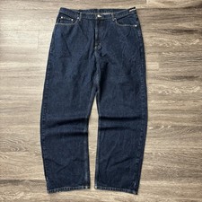 Vintage Polo Jeans Co Baggy Dark Wash Wide Leg Jeans Y2K Size 38x32 Skater JNCO