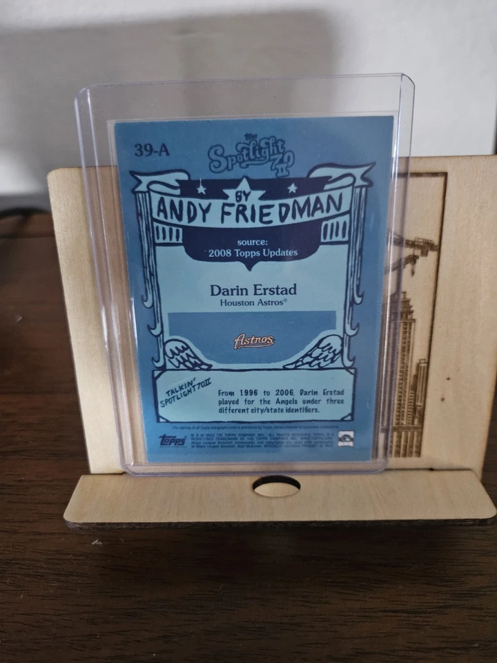 2022 Topps X Spotlight 70 Darin Erstad Auto 2008 Topps  Andy Friedman - Image 2 of 2