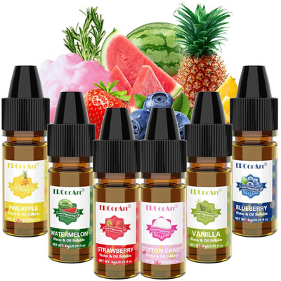 Food Flavoring Oil - Concentrated Candy Flavors, 6 Liquid Lip Gloss Flavoring Oi