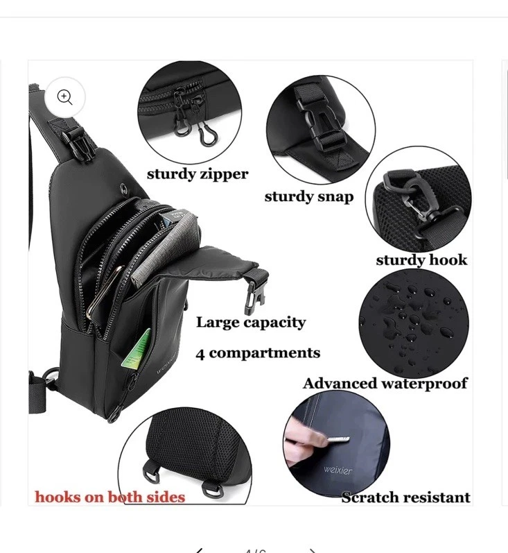 Bolsas de eslina impermeables para hombre Hjkiopc antirrobo Foto 4 de 4