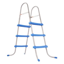 3 Step Outdoor Steel Above Ground Swimming Pool Ladder For 36" Wall Height Pools