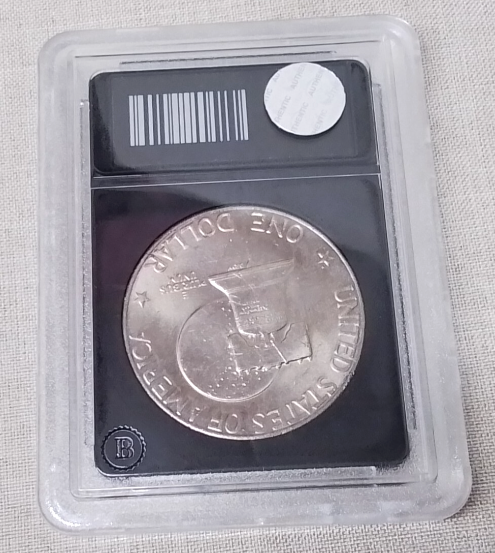 Authenticated 1976 Brilliant Uncirculated Eisenhower Dollar BA17