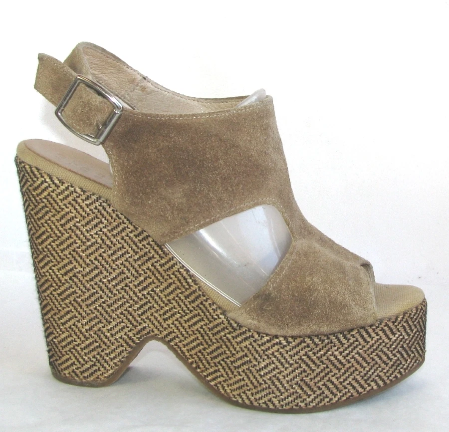 CLAUDIE PIERLOT Heeled Sandals Model Aurore Leather Suede Beige