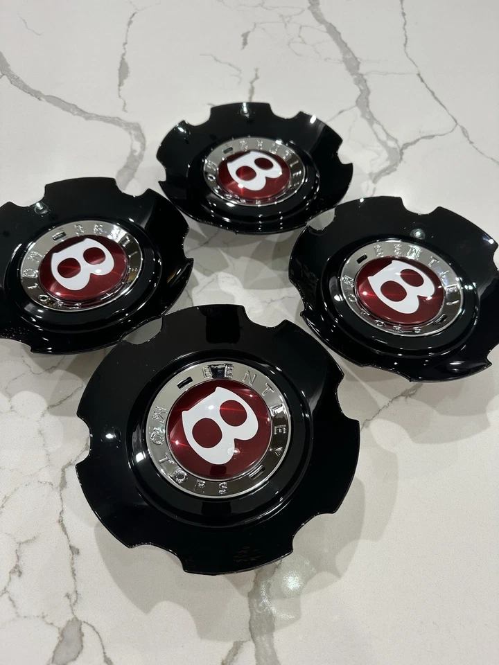 4 tapas centrales para rueda Bentley Continental Flying Spur de fábrica 3W0601171C ROJO Foto 2 de 4