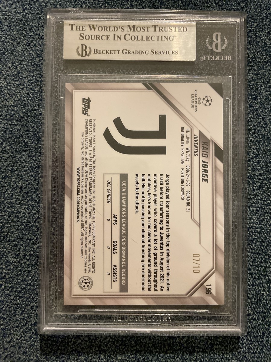 2021-22 Topps UCL Kaio Jorge RC Black Foil /10 BGS 9 Mint
