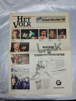 U2 torhput werchter 1985 Het Volk newspaper for festival ramones r.e.m Depeche m