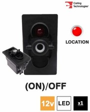 Carling 273.215 V-SERIES Rocker Switch Base 12V Momentary (ON)/OFF SP 1xLED RED