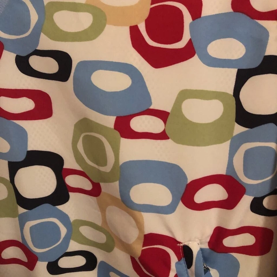 Camisa Pullover Top Liz Golf Para Mujer Multicolor Manga Larga Cuello en V Forrada Bolsillos M Foto 2 de 4