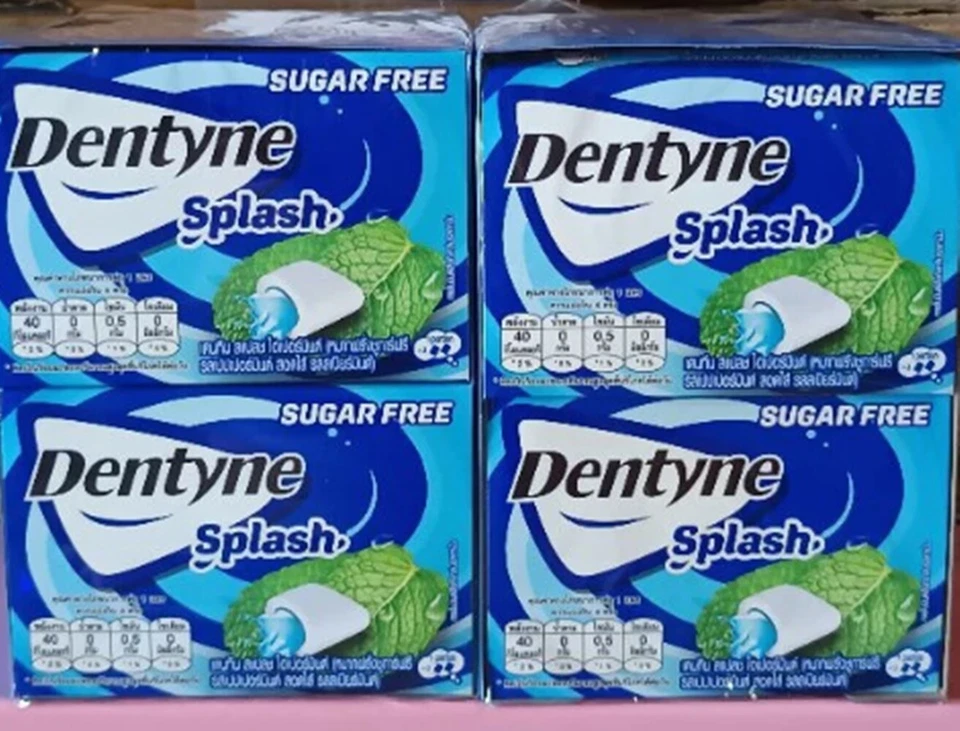 Paquete de 5/10 Dentyne Splash goma sin azúcar menta verde relleno masticación tailandesa Foto 4 de 4