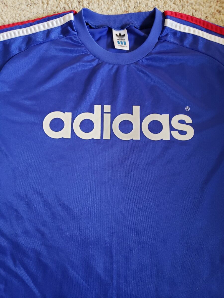 Adidas by Descente Blue Soccer Jersery ASR-600 Men Size L Adidas by Descente Blue Soccer Jersery ASR-600 Men Size L