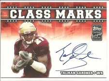 Talman Gardner 2003 Topps Draft Picks Class Marks Signed Football Card