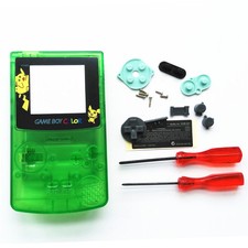 Clear Green Pokemen Picachu Housing Shell Case For Nintendo Game boy Color GBC