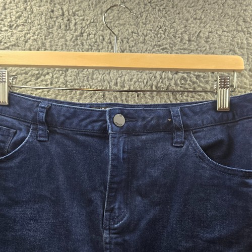 Jeanswest Womens Pencil Skirt Size 14 Blue Stretch Denim Front Slit Pockets - Picture 4 of 13