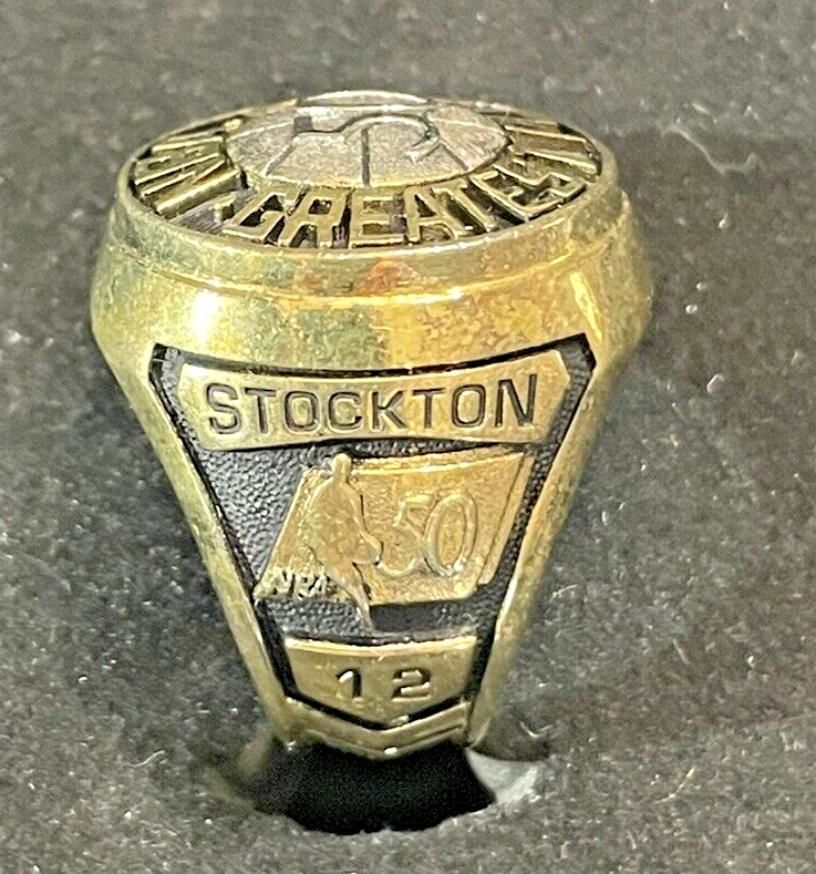 JOHN STOCKTON 50 Greatest NBA SS Ring UTAH JAZZ HOF | eBay