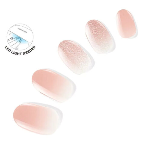 Dashing Diva Glaze LED SemiCured Gel Velvet Blush Pink Ombre Glitter