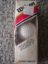 SLEEVE OF VINTAGE WILSON K-28 GOLF BALLS W NEW SURLYN COVER W BOX fl