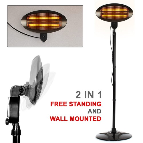 2KW Electric Patio Heater Free Standing Quartz Warmer Garden Outdoor Waterproof - Picture 6 of 13