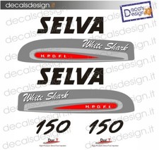 Adesivi motore marino fuoribordo Selva white shark 150 cv gommone barca stickers