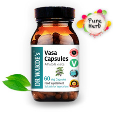 DR WAKDE'S Vasa Capsules (Adulasa | Adhatoda vasica) | 60 Veg Caps | Ayurvedi...