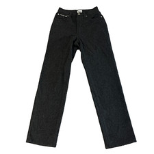 Womens Wool Dress Trousers J&ANS Dolce & Gabbana Dark Grey Wash Zip Fly W24 L29