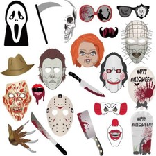 Foto Props 22Stk Halloween Party Masken gruselige Fotorequisiten Accessoires