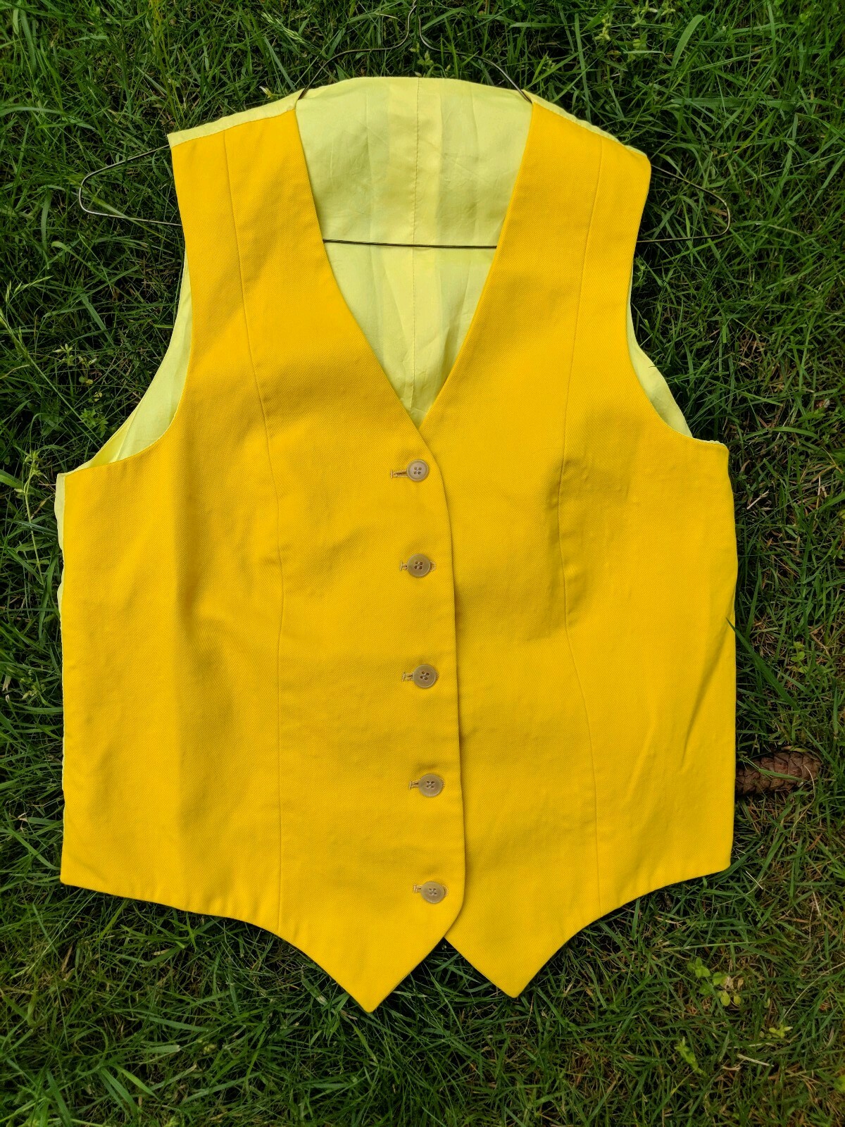 Beautiful Yellow linen Saddleseat Vest size 14/16 eBay