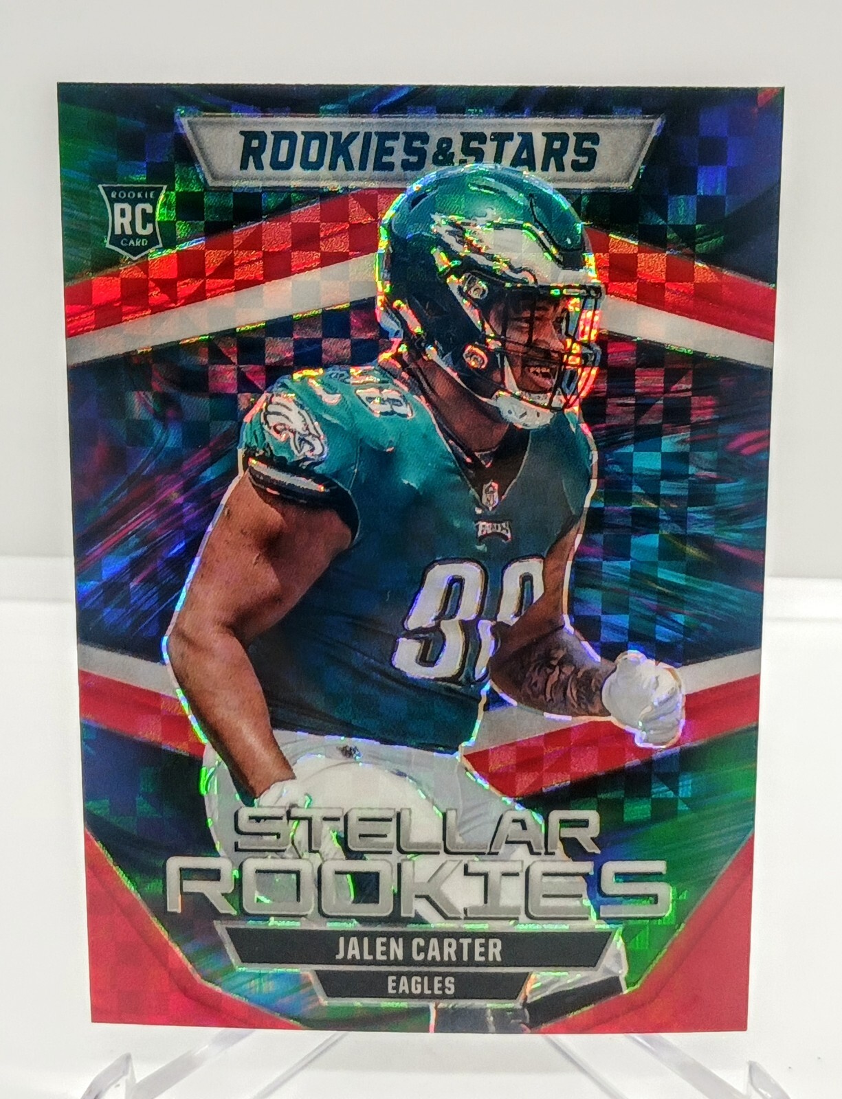 2023 Rookies & Stars Jalen Carter RC Stellar Rookies Red Plaid Prizm SP #SR-8