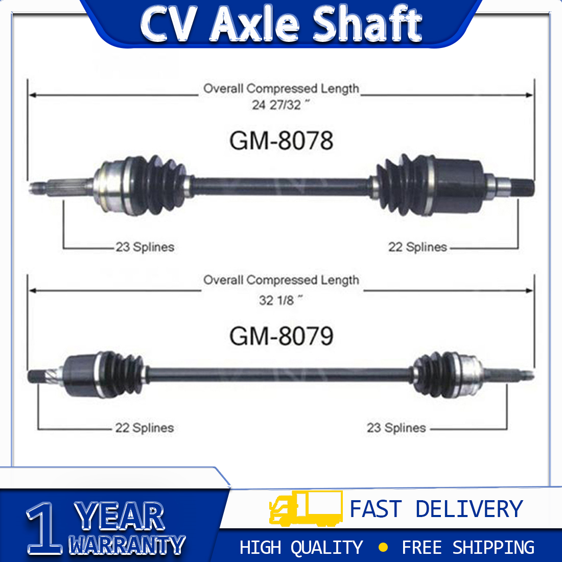 Fits 1989-1994 Geo Metro CV Axle Shaft Front Left Front