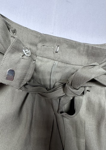 Antonio Melani Amee Shorts 2 Linen Blend High Rise Tie Belt Olive Green New $80 - Picture 4 of 9