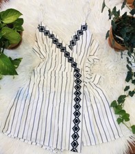 Women  s I Space Spag Straps Wraparound V Frt Stripe Size S