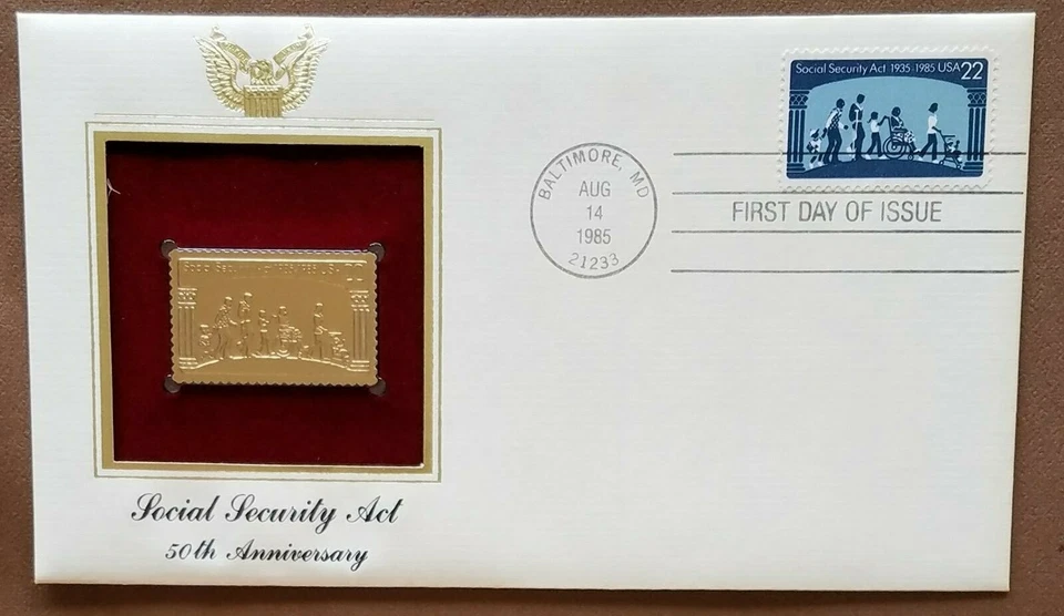 USA: (Four 1985) Extra Fine - FDC: w/ 22K gold replica. Retail value. $100.00 - Image 3 of 4