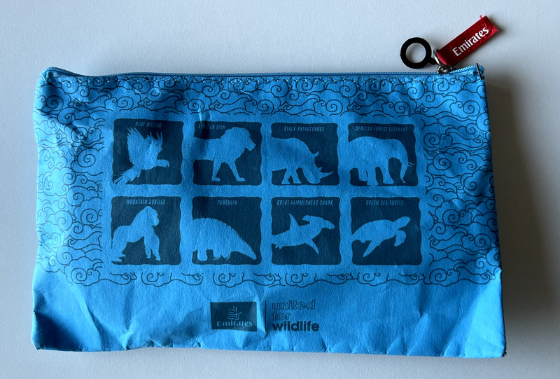 EMIRATES - Premium Economy Class Amenity Kit Pouch, Blue Color - Brand New