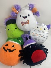 Lot Of 5 Halloween Pumpkin Frankenstein Ghost Spider Mummy Squishmallows