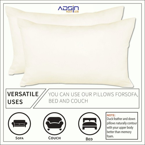 Duck Feather & Down Pillows Pillow Extra Filled Hotel Quality PACK of 1, 2 & 4 - Picture 5 of 11