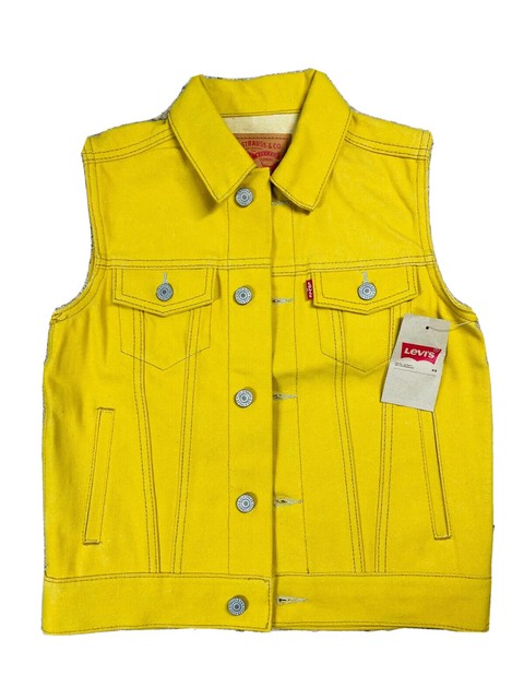 Levis Rigid Yellow Denim Jacket Vest S 