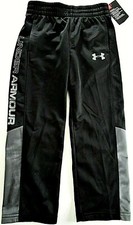 Under Armour Boys' AllSeasonGear  Black w/Gray Trim Warm-Up Sweat Pants - NWT