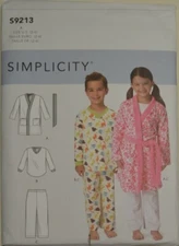 Simplicity- 9213 - Children's Cozywear, Robe Top, Pants, Sleepwear