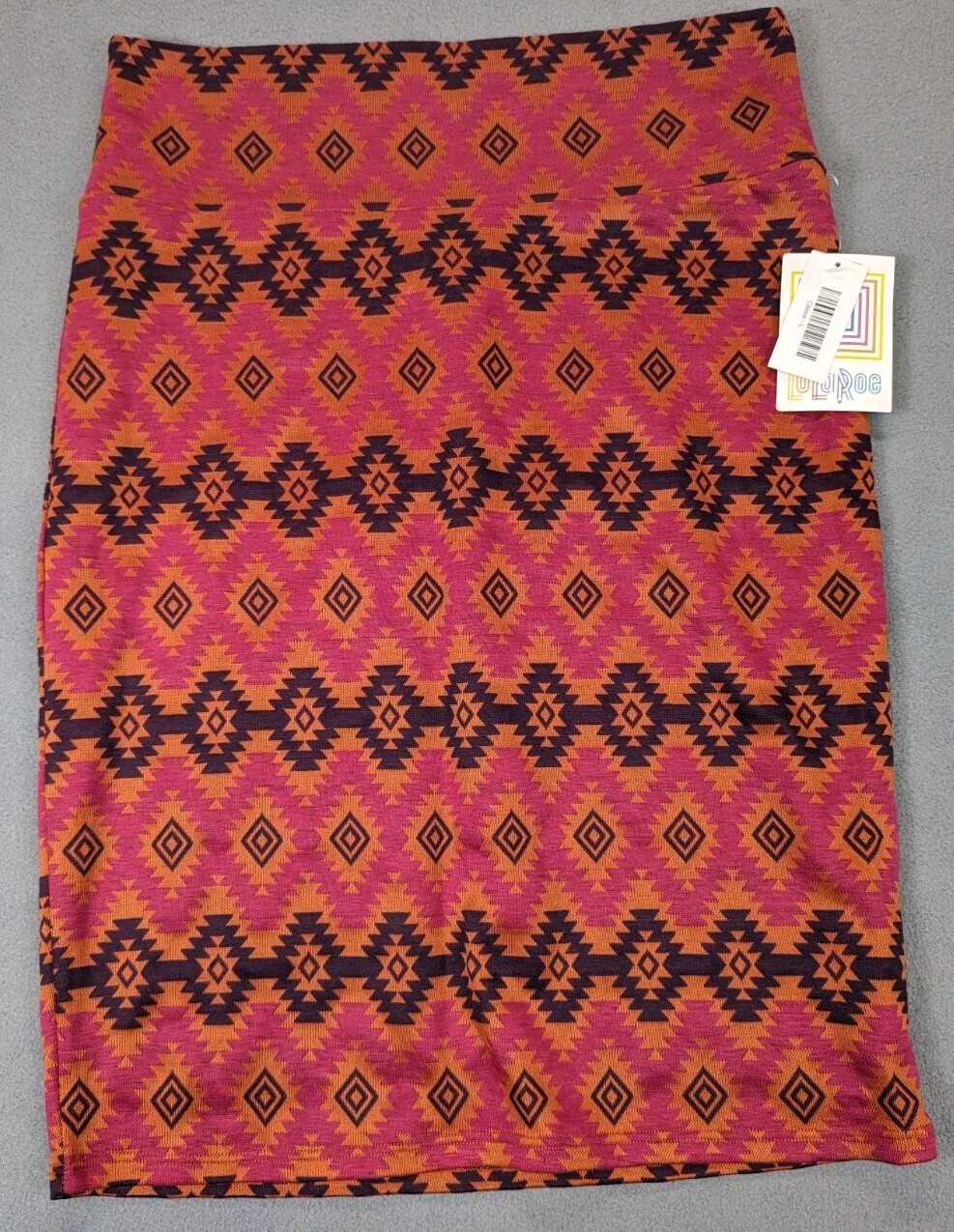 Lularoe Straight Fit Cassie Multicolor Pattern Skirt Large NWT Fit Sz 14-16