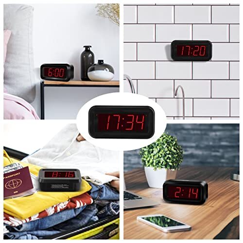 KWANWA Alarm Clock, Digital Clock, Auto Night-Mode, 3-Level  Assorted Colors