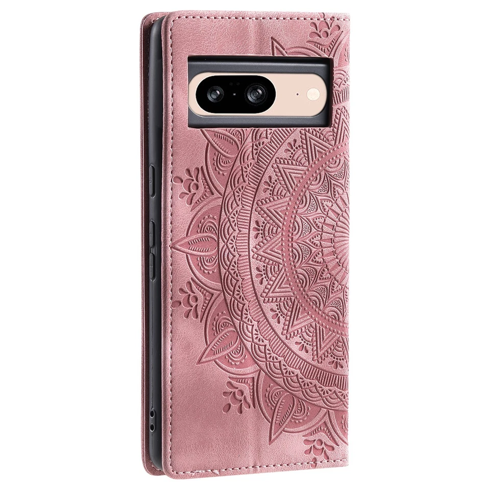 Flower Leather Wallet Case Flip Cover for Google Pixel 6A/7A/8A/9A/7/8/9 Pro XL - Image 4 of 4