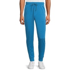New Athletic Works Mens Moisture Wicking Blue Knit Jogger Pants Size Medium