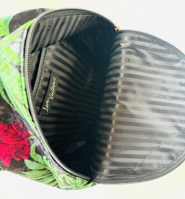 *Love* Victoria Secret Tropical Floral Mini Backpack Chic Striped Lining EUC Victoria main image 2