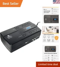 850VA/500W UPS Tower - 8 Outlets with Surge Protection & Energy Star Certified