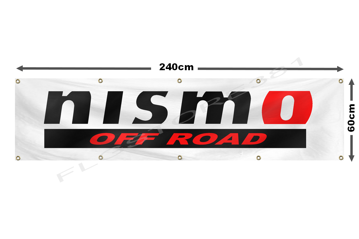 Bannière Nissan NISMO Racing à Damier - 2x8 Pieds - 100% Polyester - Imperméable - Neuf