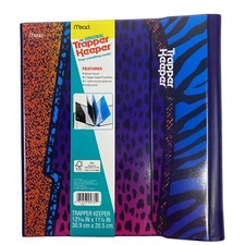 Trapper Keeper Retro Binder Portfolio Mead 12 3/16" x 11 1/4" Animal Print NWT