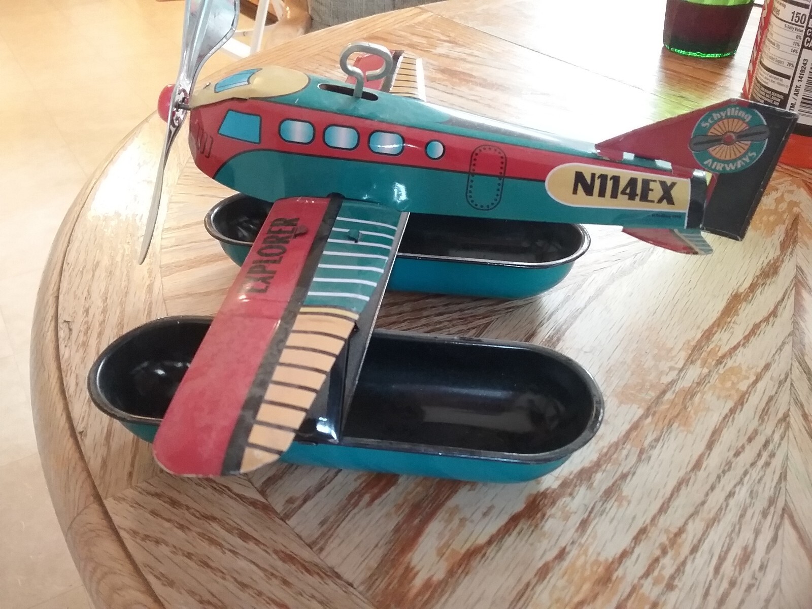 Schylling Collector Series exployer Tin Plane w/ Friction JOKER5000