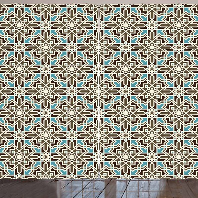 Brown und Blau Rustikale Gardine Eastern Star